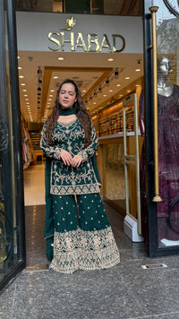 Georgette Suit Set with Dori & Mirror Work | Premium Festive Wear