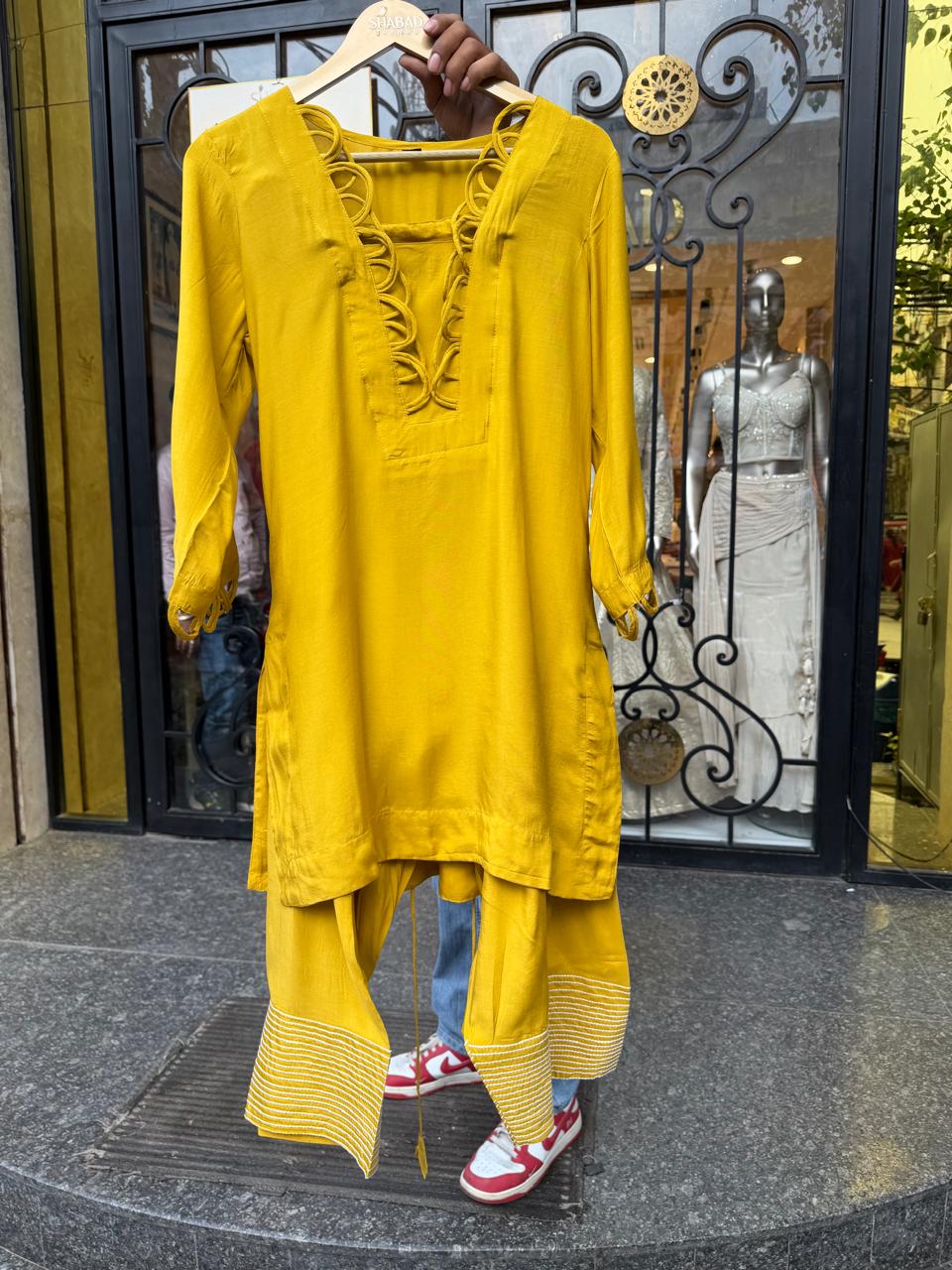 Rayon Cotton Farshi Salwar Coord Set with Lace Work