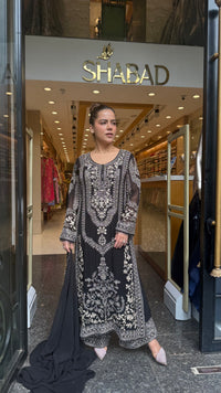 Metallic Beads & Thread Embroidered Designer Suit Set | Premium Occasion Wear