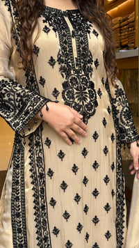 Premium Shimmer Tissue Suit Set with Beads, Cutdana & Aari Work