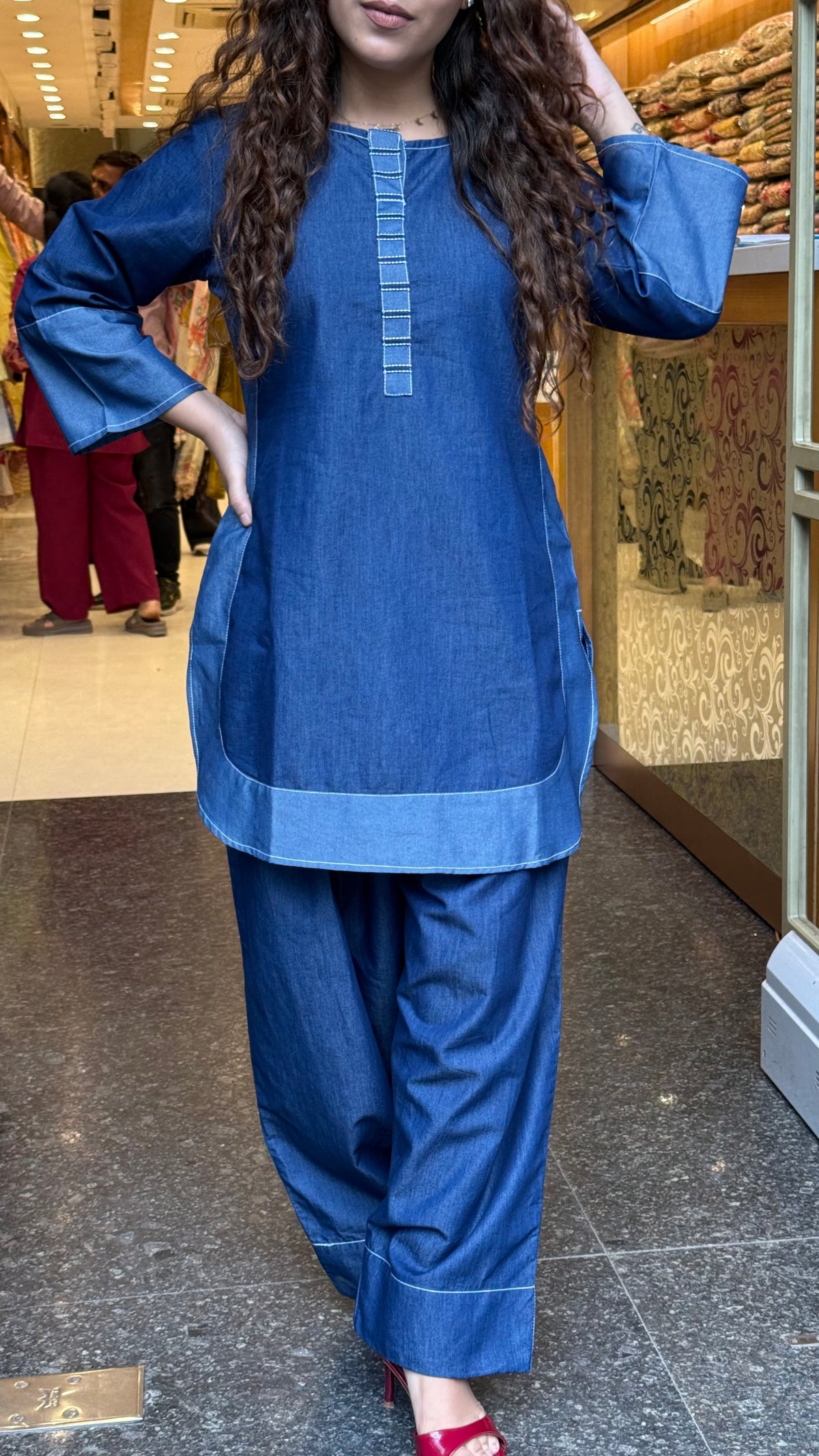 Women’s Cotton Denim Co-Ord Set | Casual Two-Piece Outfit