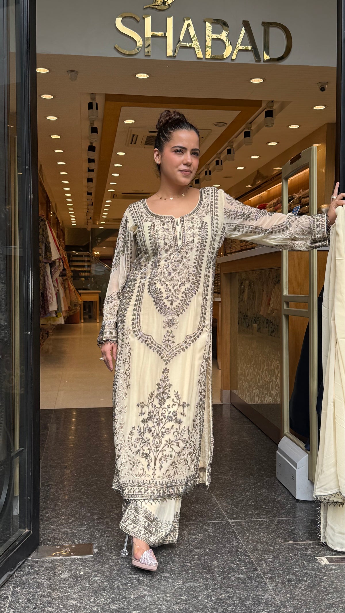 Metallic Beads & Thread Embroidered Designer Suit Set | Premium Occasion Wear