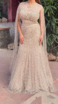 Luxury Fish Cut Lehenga with Zarkan & Sequin Handwork Blouse