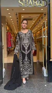 Metallic Beads & Thread Embroidered Designer Suit Set | Premium Occasion Wear