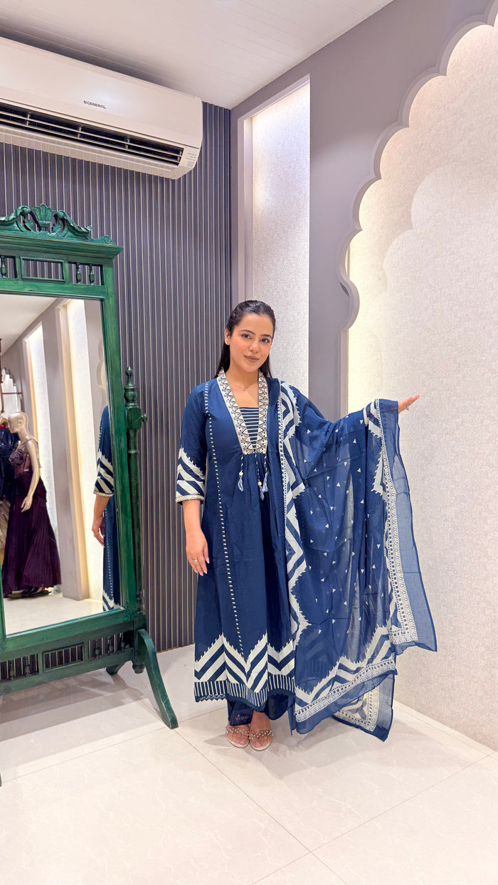 Printed Cotton Suit Set