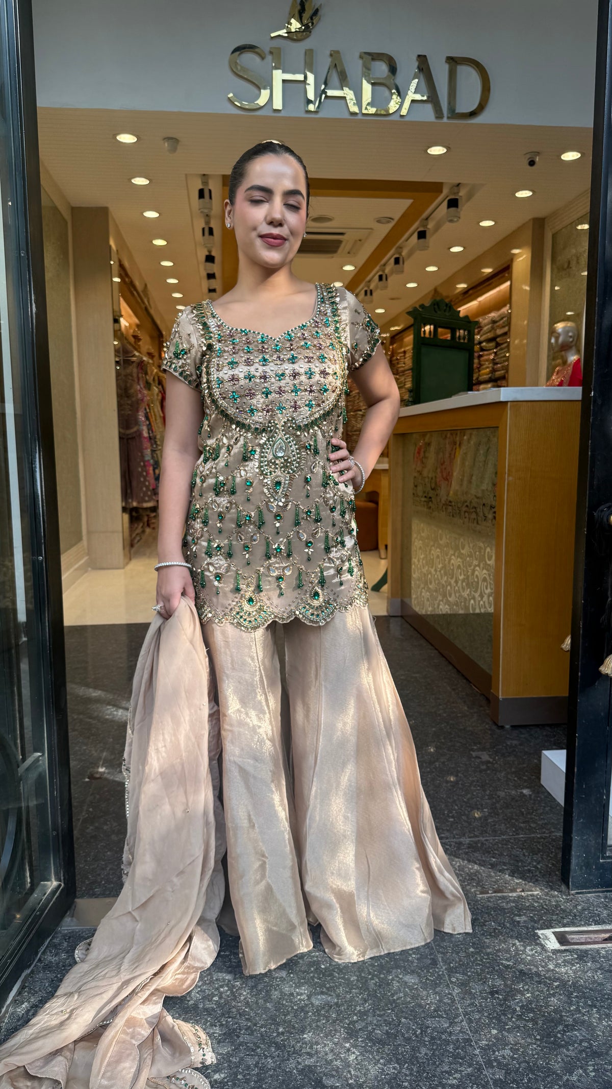 Designer Embellished Suit Set with Intricate Handwork – Up to Size 46