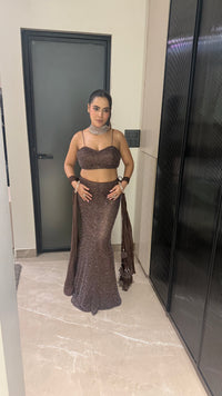 Pearl Embellished Fish Cut Lehenga | Net Fabric | Sizes Up To 42