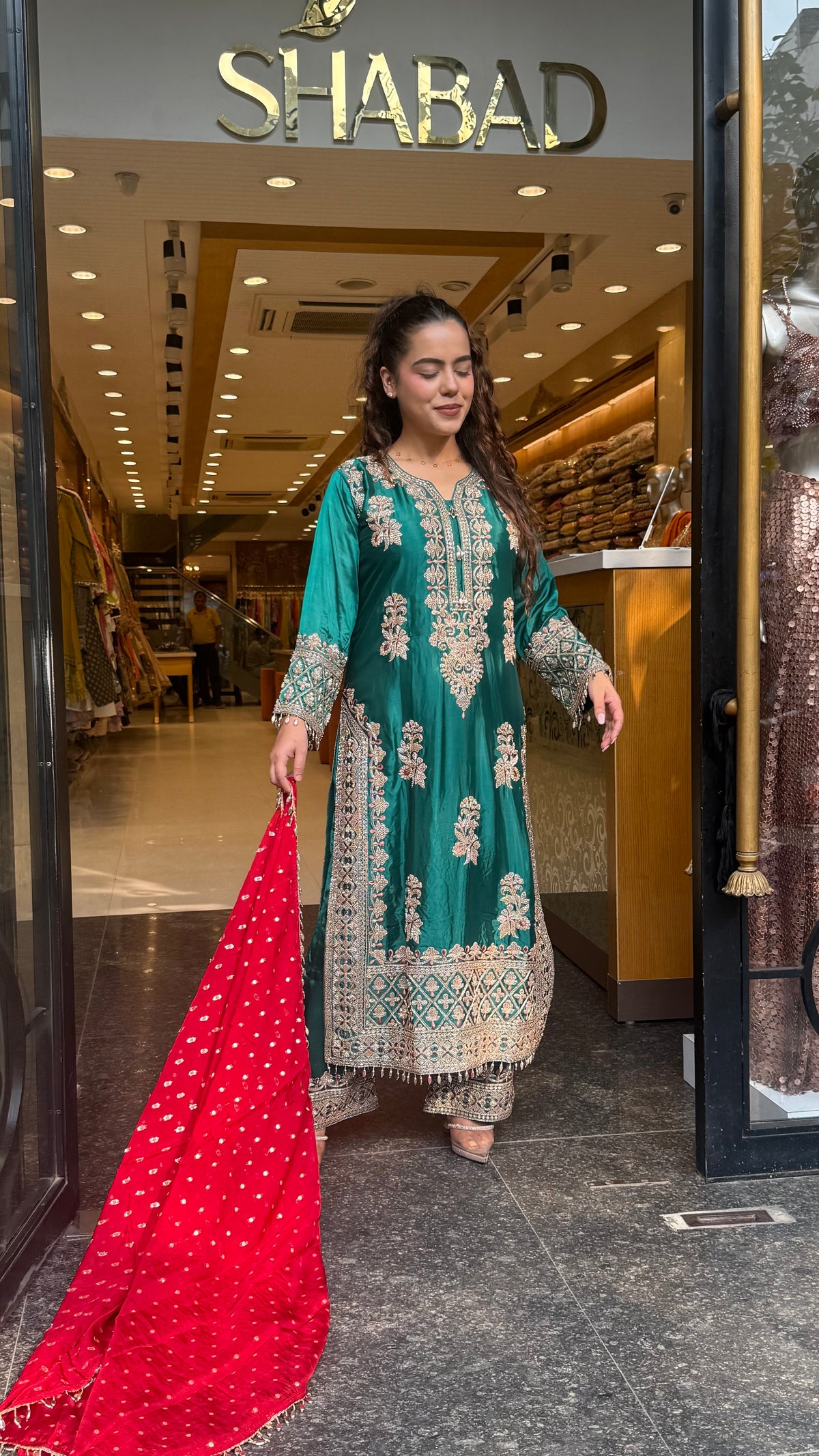 Beads & Thread Embroidered Dupion Silk Suit Set | Festive & Wedding Wear | Size Up to 46