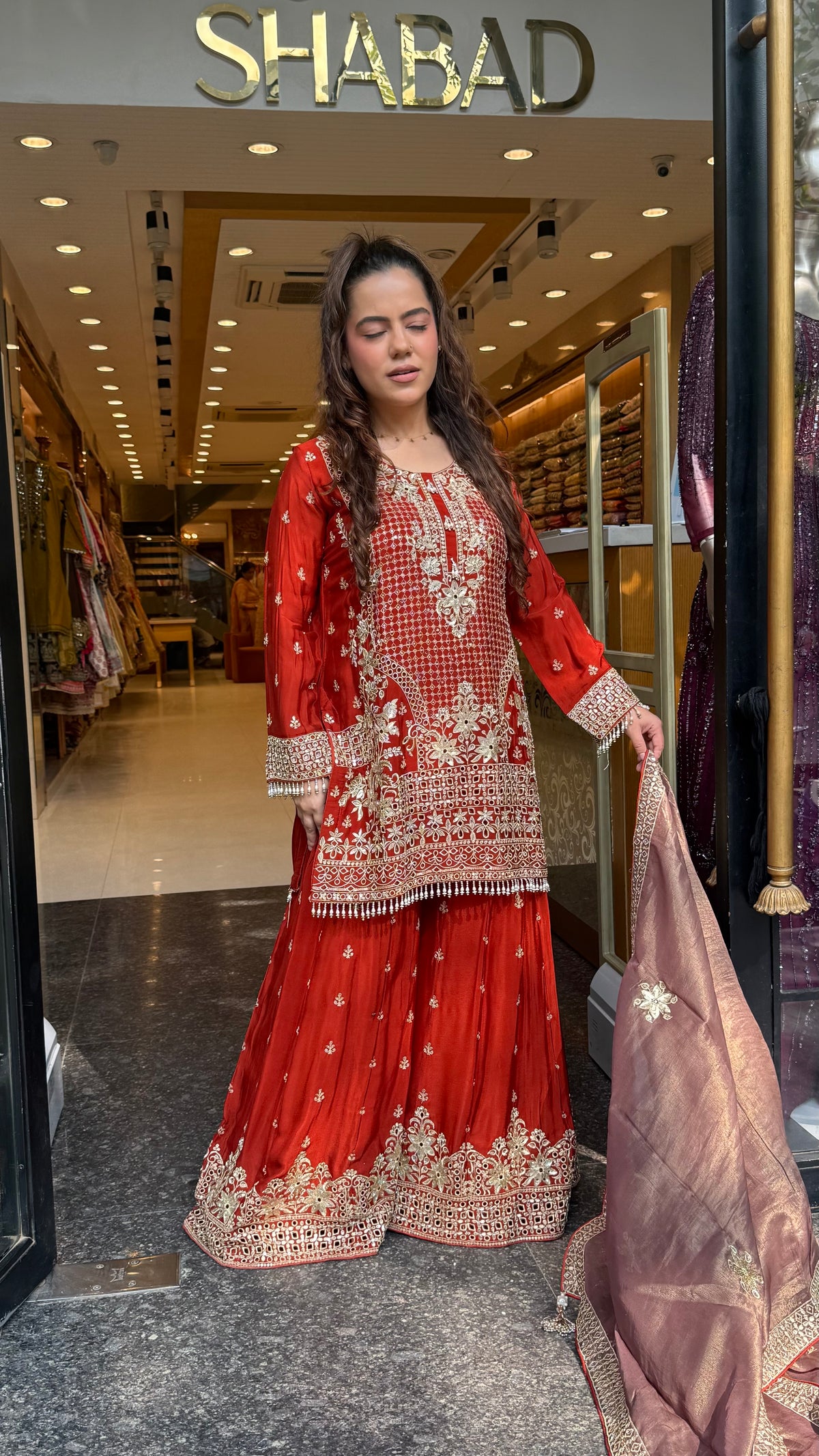 Women’s Chinon Fabric Suit Set | Zari Work & Cutwork | Premium Ethnic Wear | Sizes Up to 46