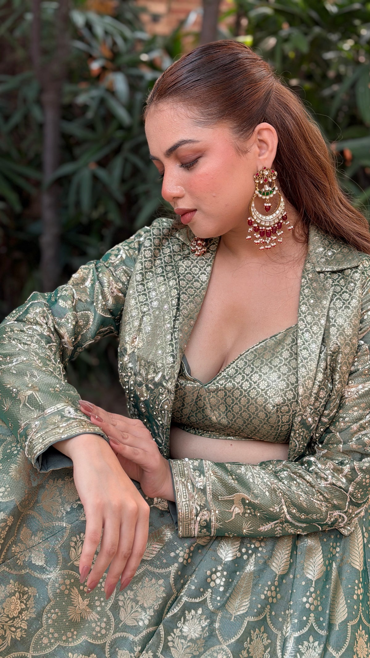 Banarasi Lehenga Set with Handworked Jacket – Designer Ethnic Wear