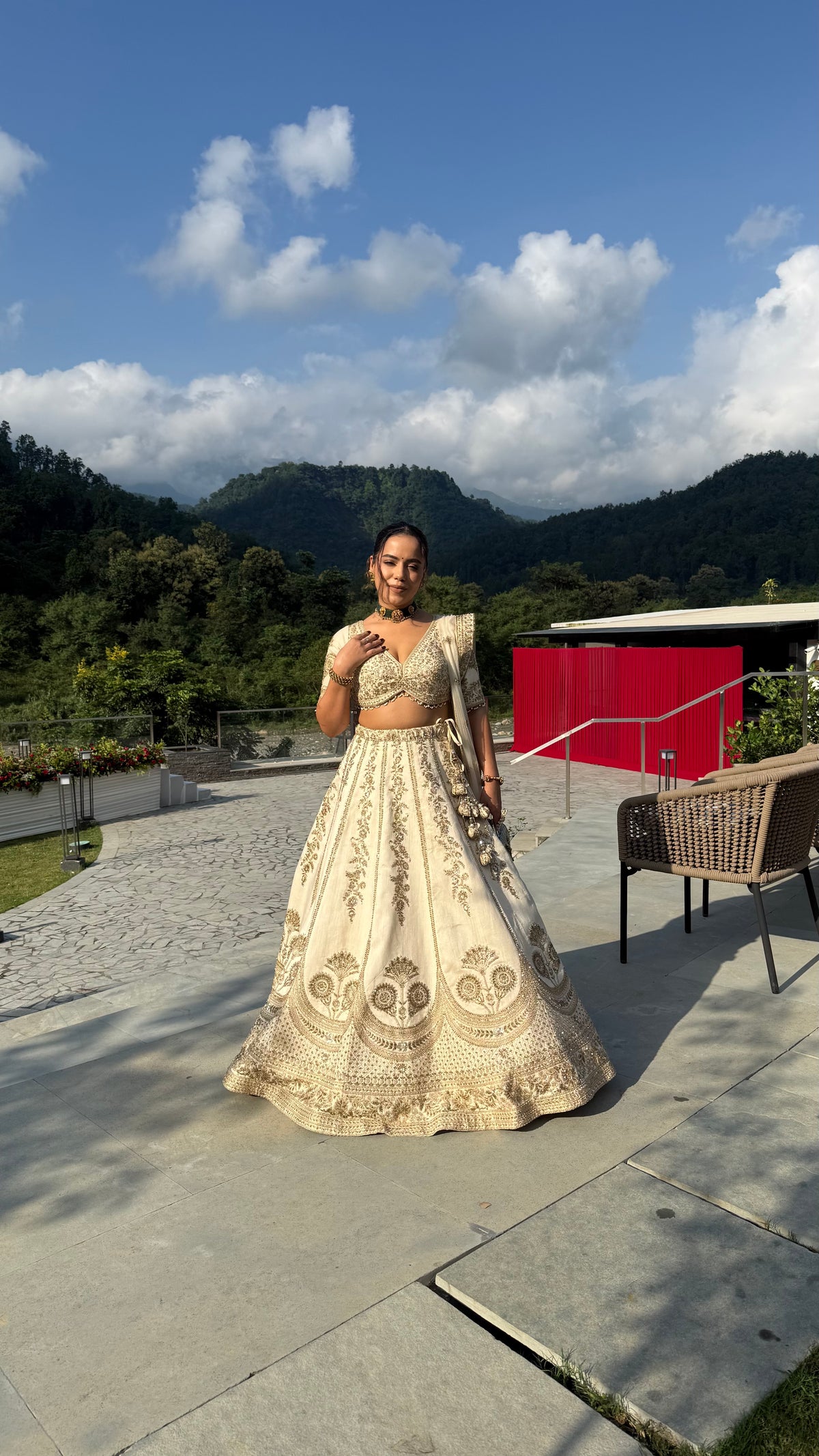 Pure Silk Handwork Lehenga with Embellished Blouse