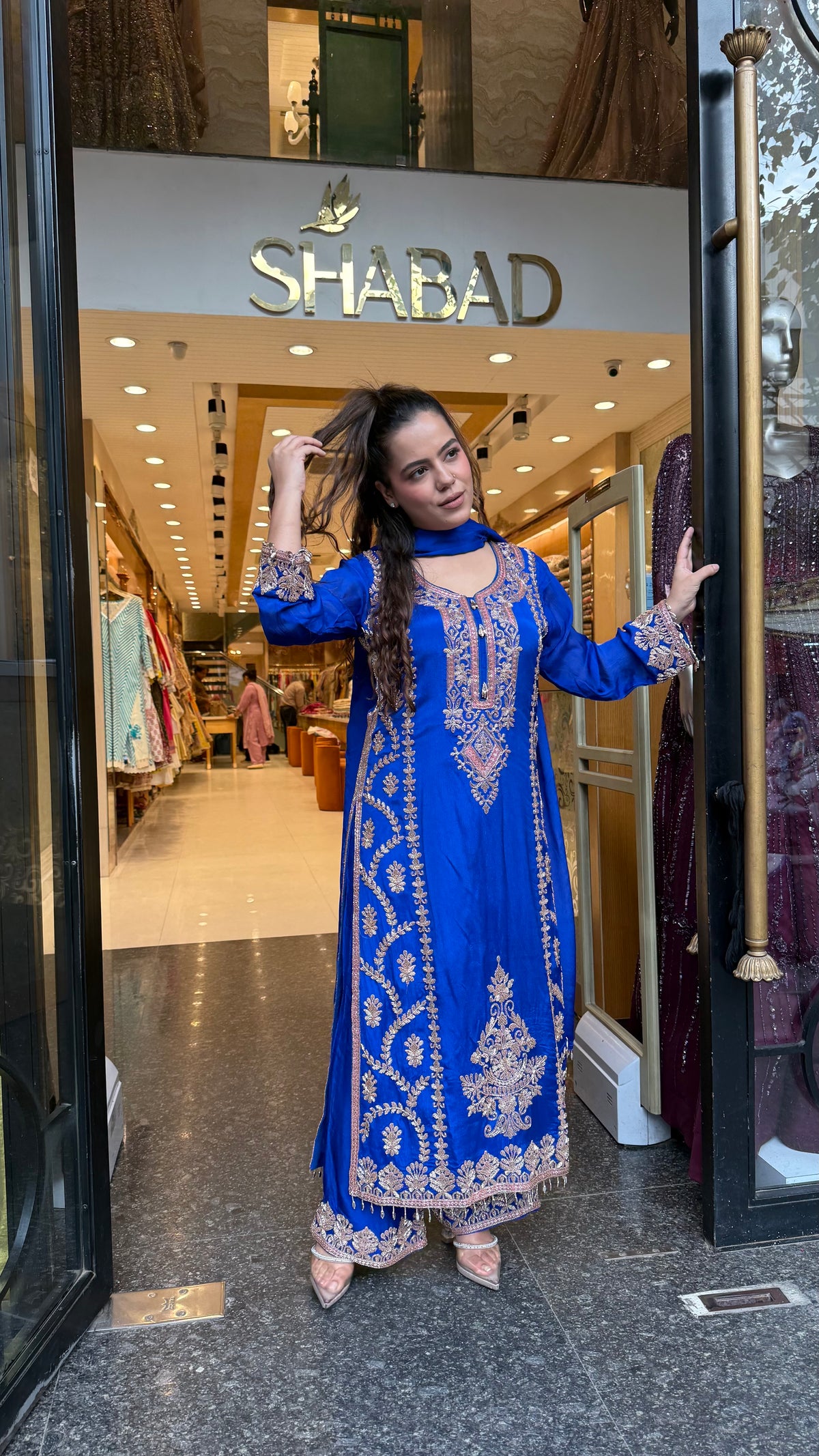 Chinon Beads Work Suit Set | Premium Ethnic Wear | Up to Size 46