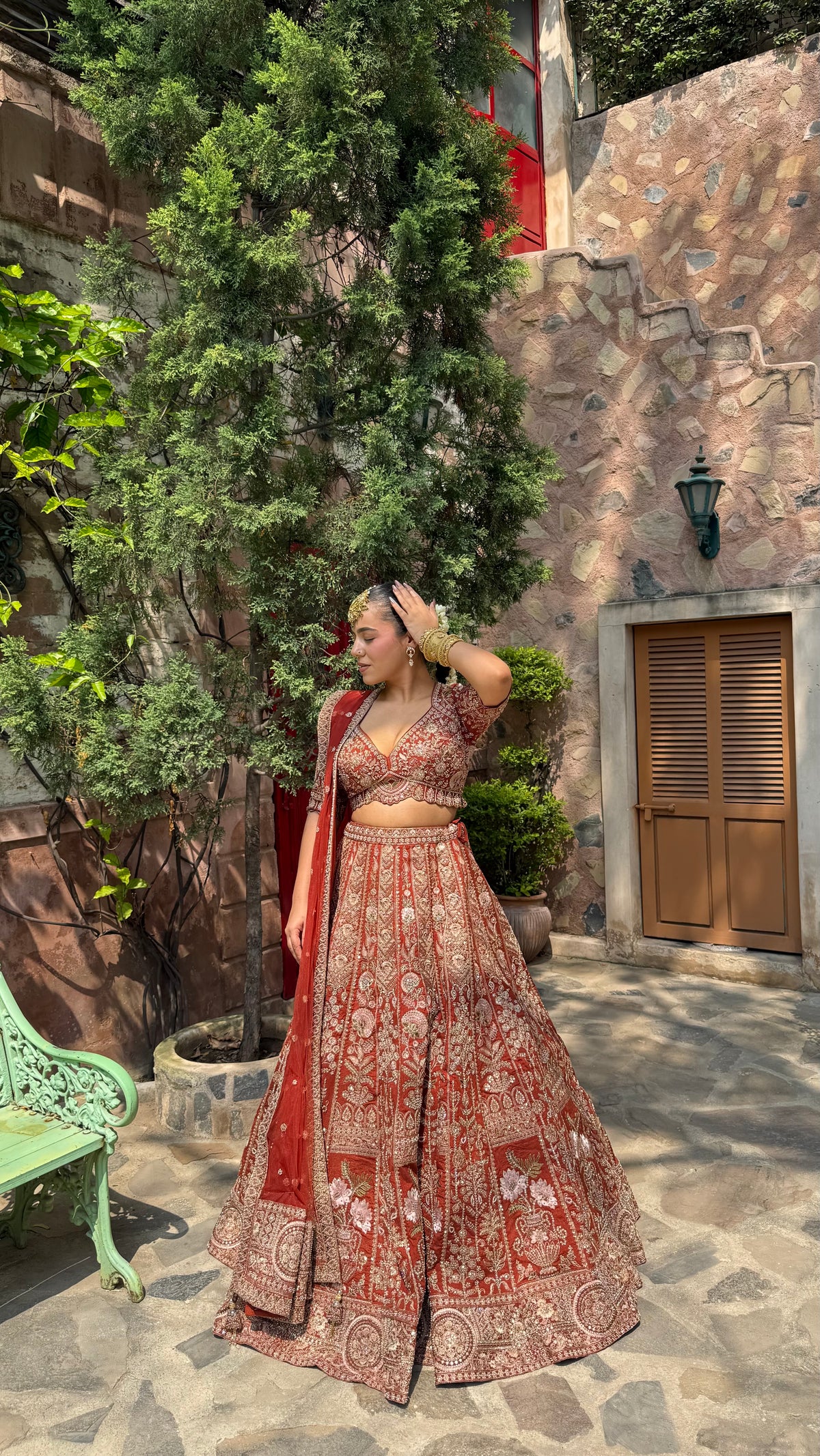Pure Raw Silk Dori & Thread Embroidered Lehenga with Pearl, Sequin & Stone Detailing