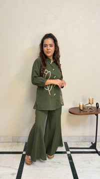 Cotton Co-ord Set with Appliqué Work