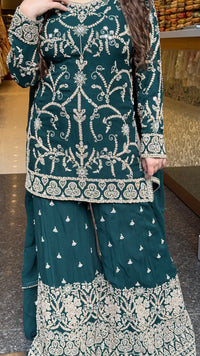 Georgette Suit Set with Dori & Mirror Work | Premium Festive Wear