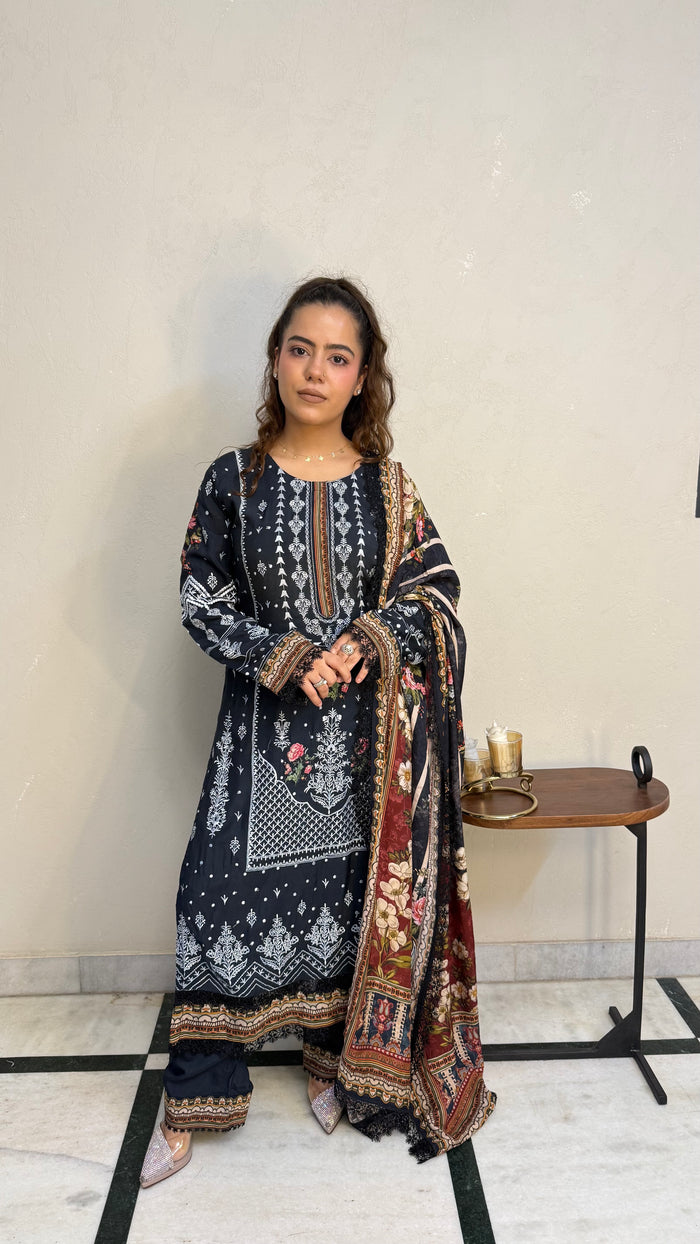 Pakistani muslin fabric  Suit with thread embroidery and Digital print dupatta | Budget-Friendly Ethnic Wear |