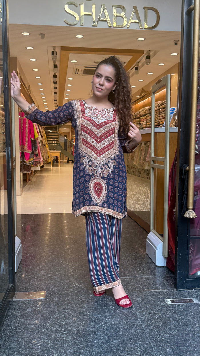 Women’s Digital Print Co-Ord Set | Indian Crepe Fabric | Stylish Two-Piece Outfit | Sizes Up to 44