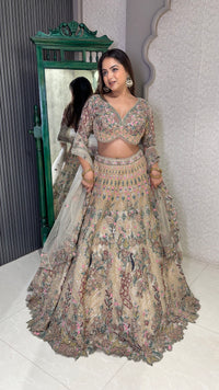 Embroidered Beige Lehenga – Timeless Elegance for Weddings & Festive Wear