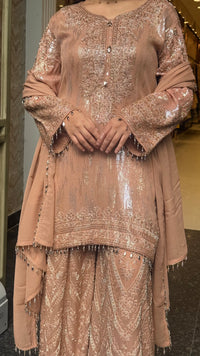 Heavy Sequin Shirt Set with Beads Work in Georgette Fabric | Party & Wedding Wear