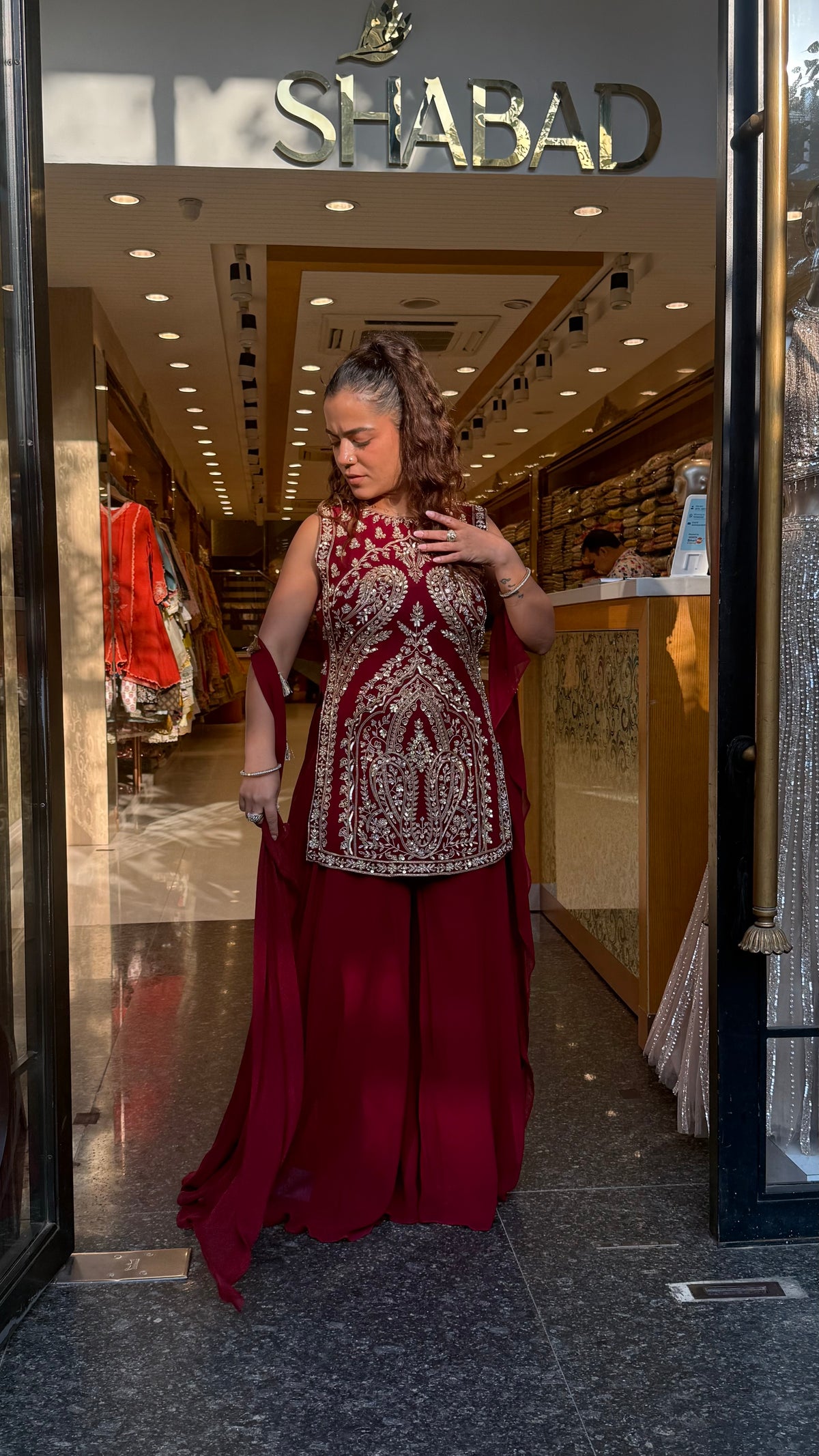 Designer Dori Sequin Cutdana Suit Set