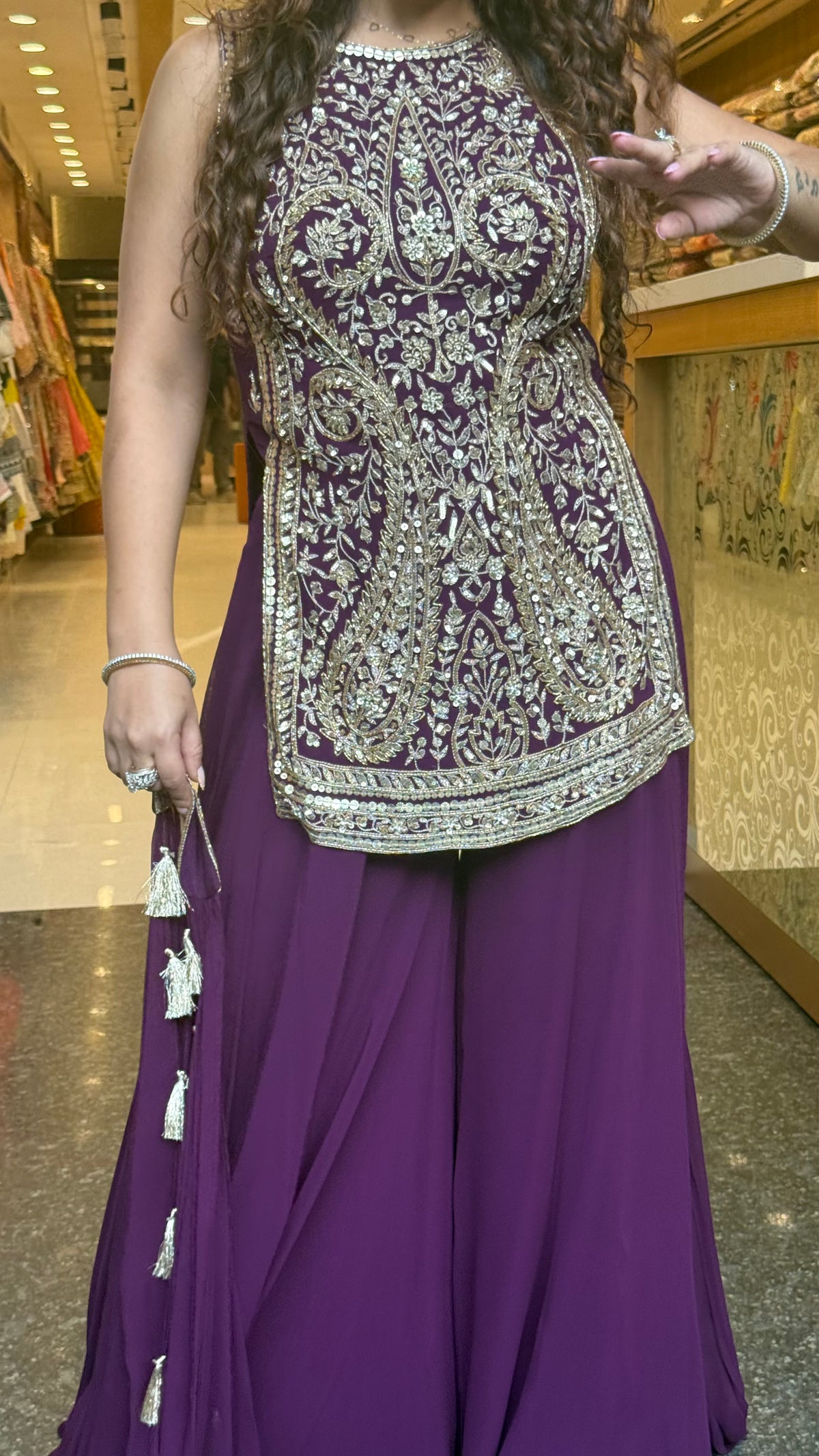 Designer Dori Sequin Cutdana Suit Set