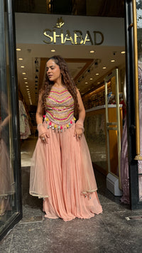 Mirror Work Corset with Georgette Palazzo Indo-Western Set