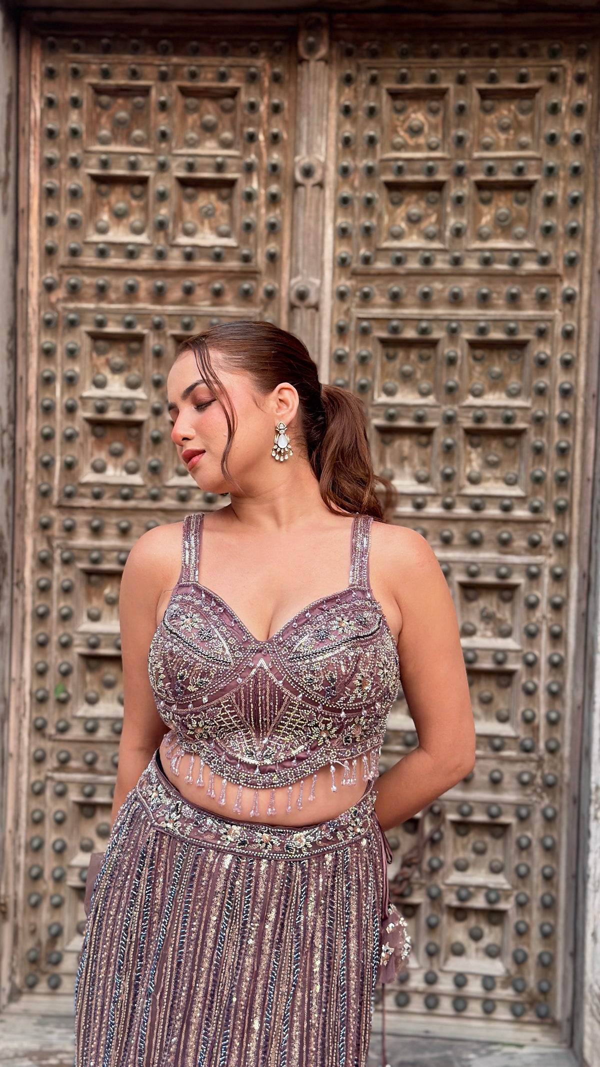 Elegant Sequence Work Fishcut Lehenga with Handwork Blouse