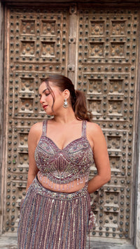 Elegant Sequence Work Fishcut Lehenga with Handwork Blouse