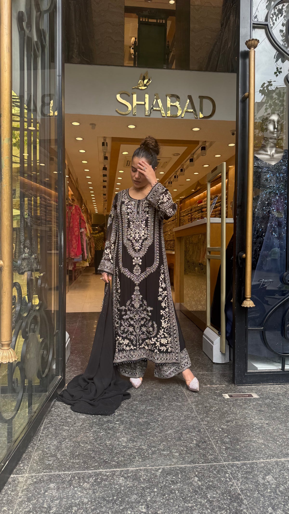 Metallic Beads & Thread Embroidered Designer Suit Set | Premium Occasion Wear