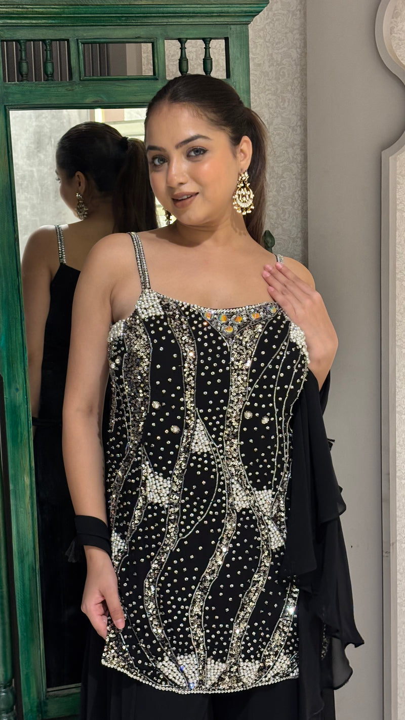 Handcrafted Sequin, Beeds and Pearl  Work Suit Set – Elegant Ethnic Wear
