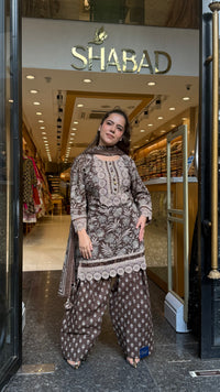 Budget-Friendly Printed Cotton Suit Set with Farshi Salwar & Lace Work | Women’s Ethnic Wear