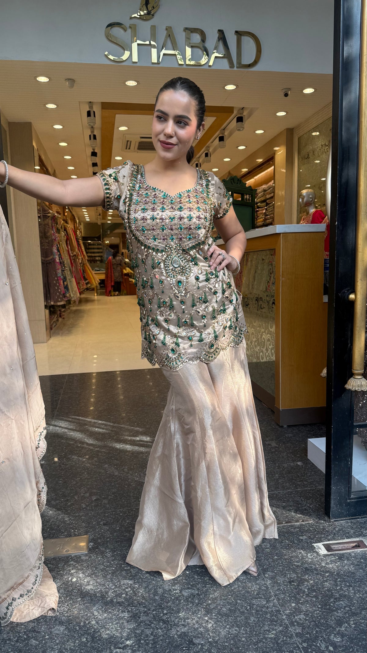 Designer Embellished Suit Set with Intricate Handwork – Up to Size 46