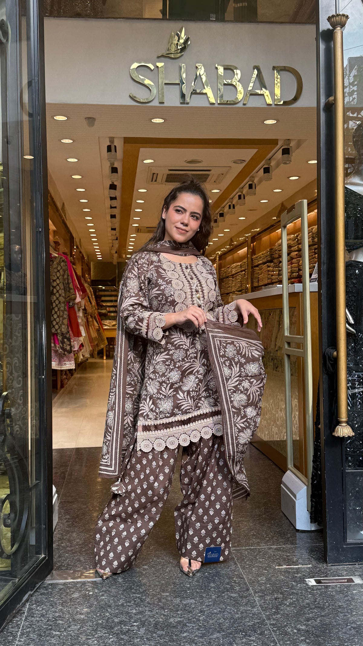 Budget-Friendly Printed Cotton Suit Set with Farshi Salwar & Lace Work | Women’s Ethnic Wear