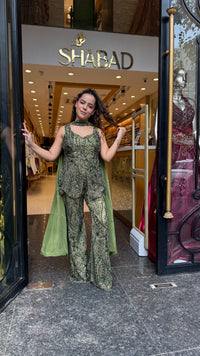 Premium Indo-Western Set in Imported Stretchable Net with Sequin Detailing | Up to Size 40
