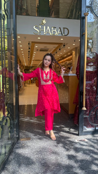 Mul Chanderi Co-ord Set with Badla & Sequin Work