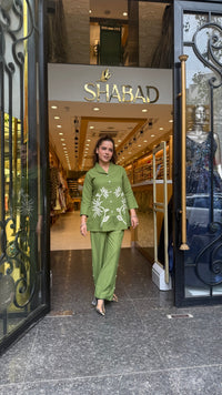 Women’s Premium Linen Co-Ord Set with Appliqué Work | Elegant Two-Piece Coord Set | Sizes Up to 44