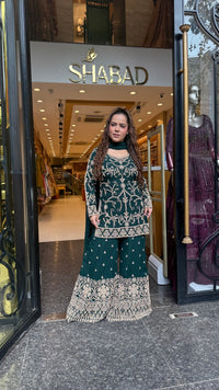 Georgette Suit Set with Dori & Mirror Work | Premium Festive Wear