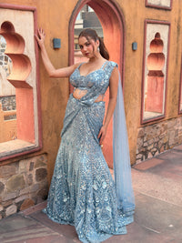 Sequin & Cutdana Handwork Fish-Cut Lehenga