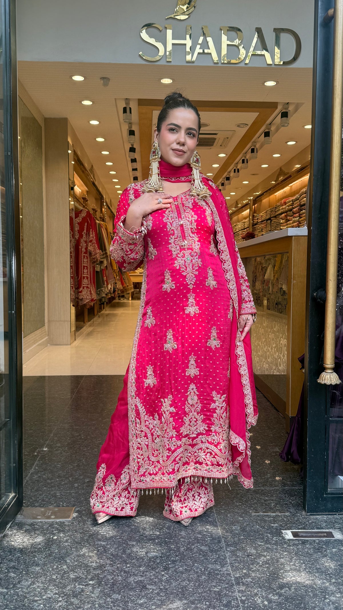 Elegant Beads Work Khadi Georgette Suit Set | Designer Ethnic Wear