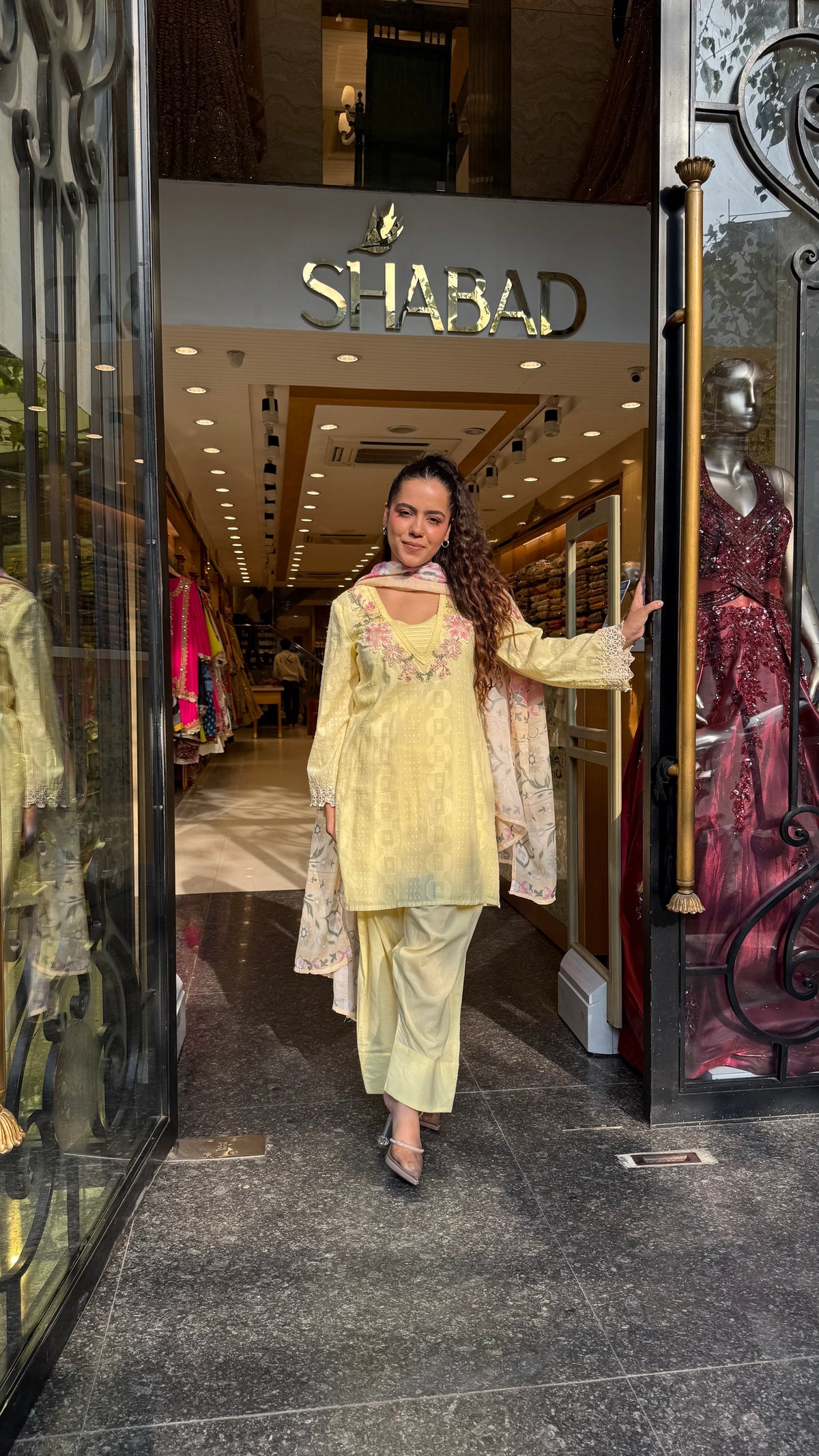 Women’s Cotton Jacket Suit Set with Farshi Salwar | Thread Embroidery Neckline | Sizes Up to 46