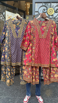 Printed Cotton Peplum Suit Set | Budget-Friendly Collection