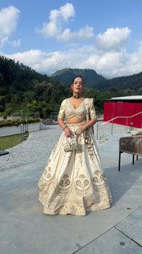 Pure Silk Handwork Lehenga with Embellished Blouse