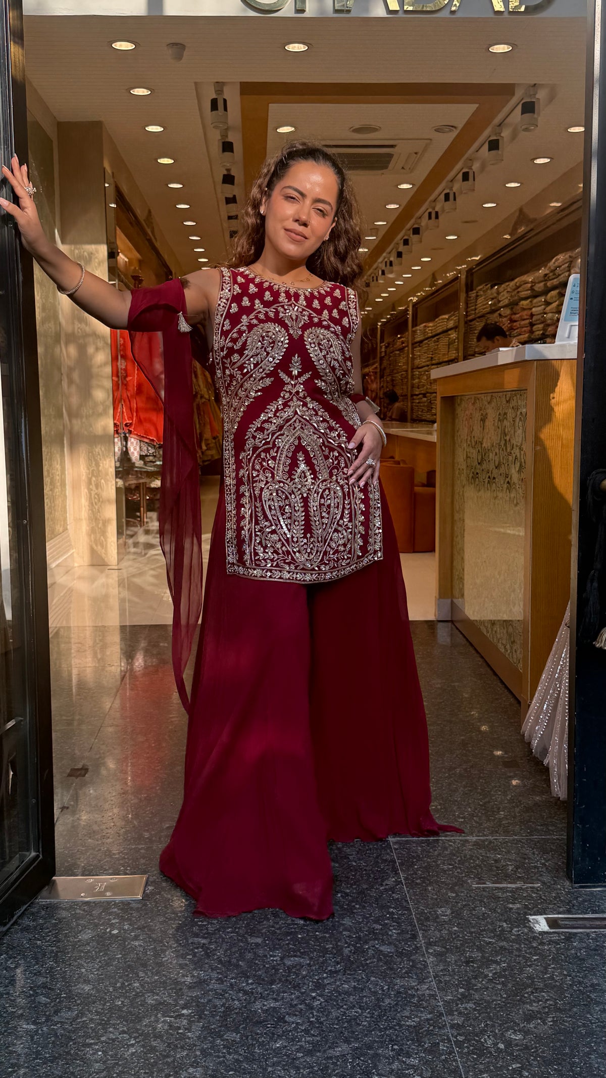 Designer Dori Sequin Cutdana Suit Set