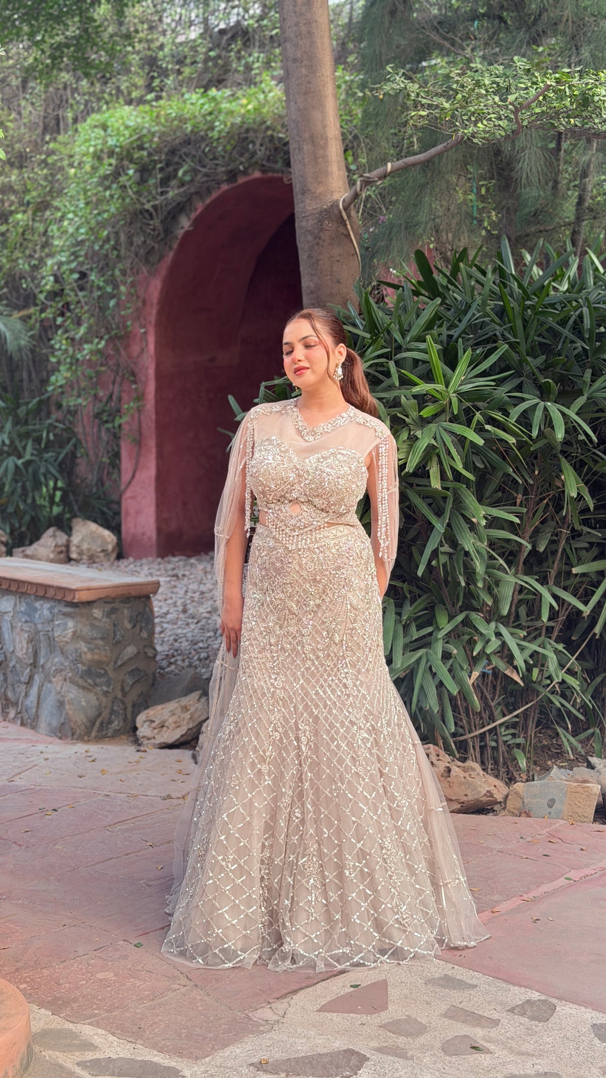 Luxury Fish Cut Lehenga with Zarkan & Sequin Handwork Blouse