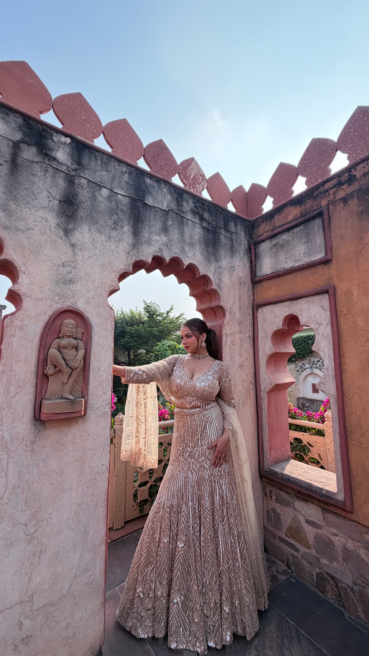 Fish-Cut Lehenga with cutdana, Pearls & Sequin Work | Designer Lehenga