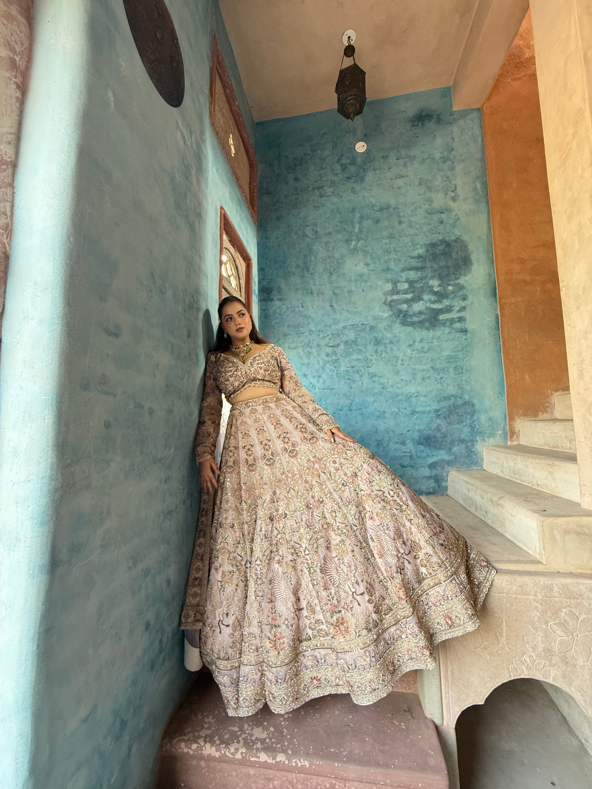 Elegant Soft Organza Lehenga with Thread Embroidery, Dori Work, Cutdana Sequins & Pearl Detailing