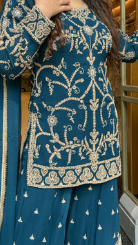 Georgette Suit Set with Dori & Mirror Work | Premium Festive Wear