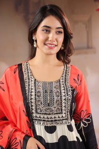 Polka Dot Crepe Suit Set with Gotta Detailing | Budget-Friendly