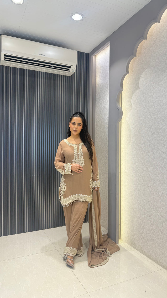 Elegant Beads Work Georgette Suit Set