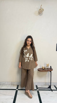 Dori Work Linen Co-Ord Set | Elegant Women's Coord Set | Sizes Up to 44